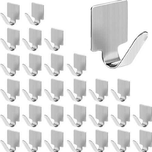 550x559-54.jpg Unyqoos® Set van 30 zelfklevende roestvrijstalen wandhaken voor diverse ruimtes