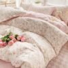 Unyqoos® Omkeerbaar beddengoed met bloemenpatroon en ritssluiting voor meisjes