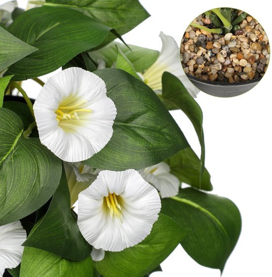 Unyqoos® Realistische kunsthangplant met bloemen voor interieurdecoratie van 65 cm, fuchsia, 65cm