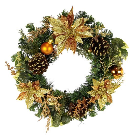 550x560-15.jpg Unyqoos® Sfeervolle kerstkrans met ledverlichting en natuurlijke decoraties voor de deur