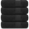 Unyqoos® Luxe zwarte handdoekenset van Egyptisch katoen voor badkamer en sportschool