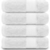Unyqoos® Luxe set van vier zachte badhanddoeken van Egyptisch katoen in wit