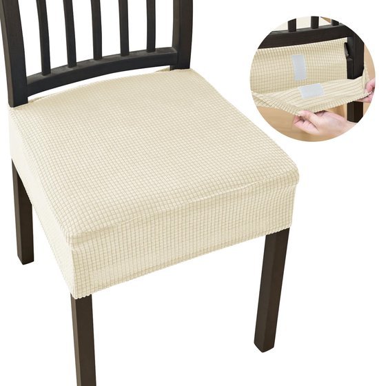 550x560-21.jpg Unyqoos® Set van 4 elastische stoelhoezen in beige voor eetkamer en evenementen