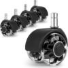 550x560-23.jpg Unyqoos® Set van 5 Vervangende Zwenkwielen voor Bureaustoelen met Rubber Coating