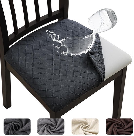 Unyqoos® Waterdichte en elastische stoelhoezen set voor eetkamerstoelen, afneembaar en wasbaar