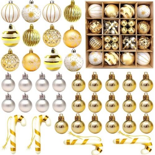 Unyqoos® Lichtgewicht en veilige gouden kerstballen set voor feestelijke decoratie