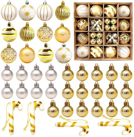 Unyqoos® Lichtgewicht en veilige gouden kerstballen set voor feestelijke decoratie