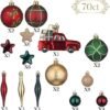 Unyqoos® 70-delige set onbreekbare kerstballen in rood en goud voor feestelijke decoratie