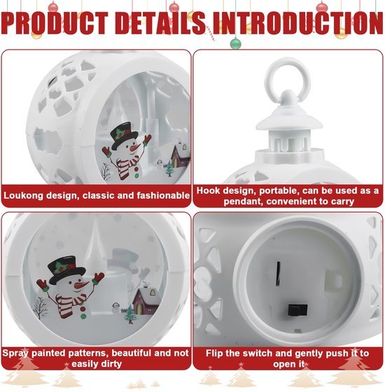 550x560-37.jpg Unyqoos® Set van 4 LED Kerstlantaarns voor Binnen en Buiten Decoratie