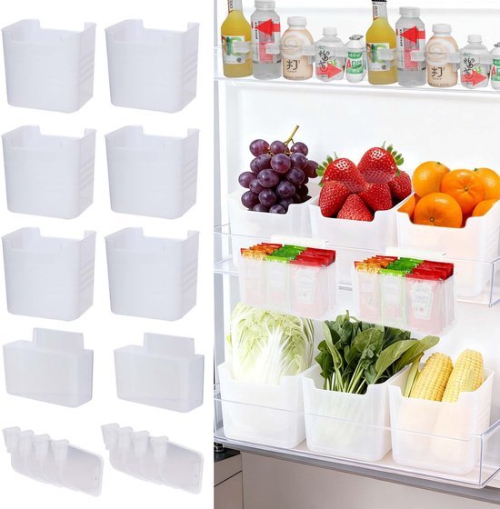 Unyqoos® Complete set van koelkast organizers met hangboxen en verdelers voor efficiëntie