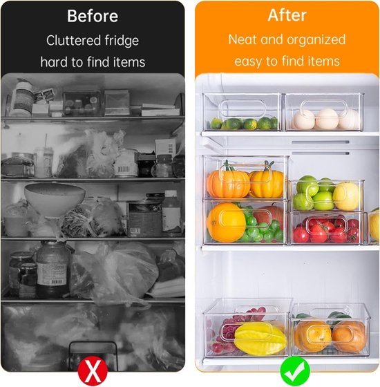 550x560-42.jpg Unyqoos® Transparante en stapelbare opbergcontainers met handgrepen voor keuken en koelkast