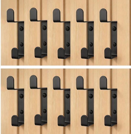 550x560-55.jpg Unyqoos® Set van 10 robuuste zwarte kledinghaken voor akoestische panelen en wandmontage