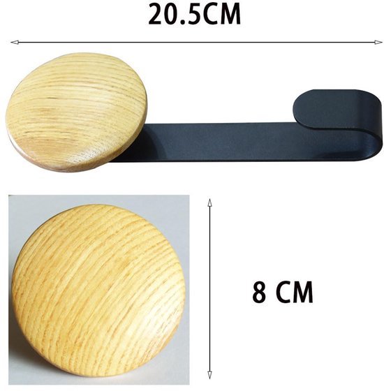 Unyqoos® Stijlvolle houten hangerhaak voor akoestische panelen zonder boren
