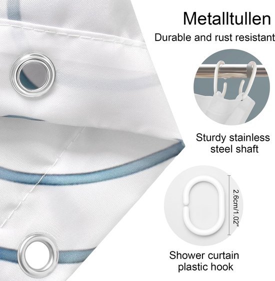 Unyqoos® Decoratief douchegordijn met onderwatermotief en schimmelwerende eigenschappen