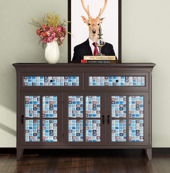Unyqoos® Waterdichte zelfklevende mozaïektegelstickers voor badkamer en keuken 40 cm x 2 m