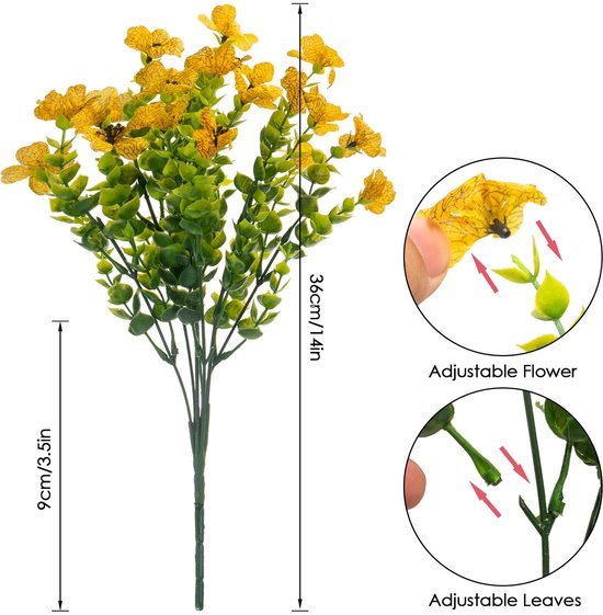 Unyqoos ® Kleurrijke Weerbestendige Kunstbloemen Voor Binnen En Buiten - Set Van 10 Bundels