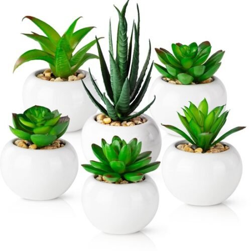 550x561-31.jpg Unyqoos® Set van 6 decoratieve kunstplanten in witte keramische potten voor elk interieur