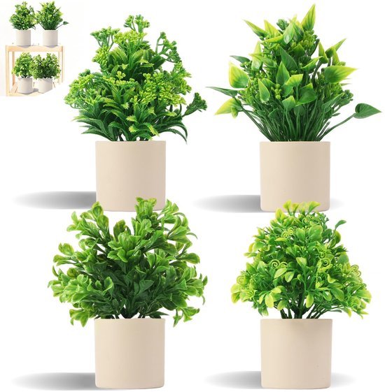550x561-32.jpg Unyqoos® Set van vier levensechte onderhoudsvrije kunstplanten voor elke ruimte