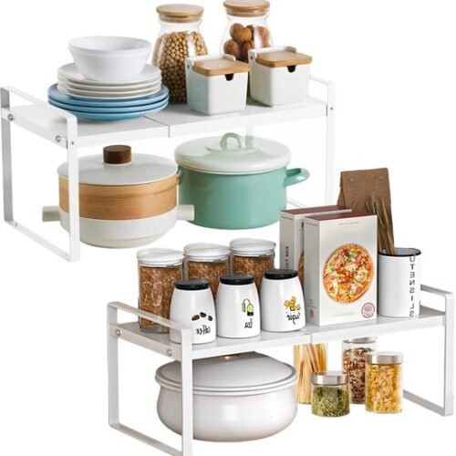 550x561-54.jpg Unyqoos® Uitbreidbare Keuken- en Badkamer Organizer Rekken Set voor Efficiënte Opslag