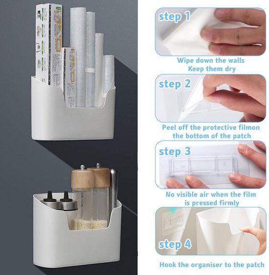 550x561-56.jpg Unyqoos® Zelfklevende wandopbergdoos set van 2 voor keuken en badkamer