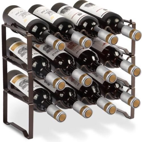 550x561-61.jpg Unyqoos® Stapelbaar metalen wijnrek voor 12 flessen ideaal voor kelder en bar