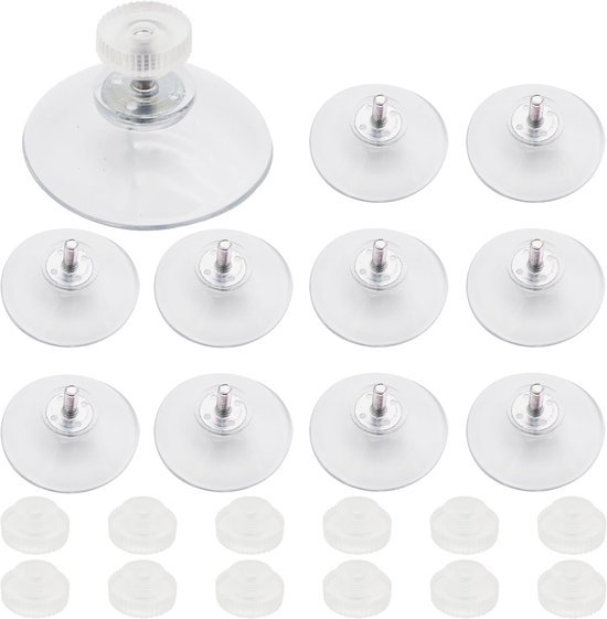 Unyqoos® Set van 11 transparante PVC-zuignappen met M4-schroefdraad voor dagelijks gebruik