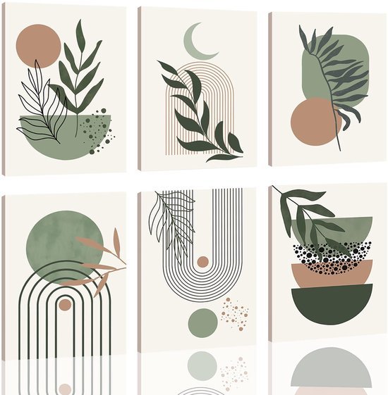 550x561-77.jpg Unyqoos® Set van zes bohemien canvas schilderijen voor moderne huisdecoratie