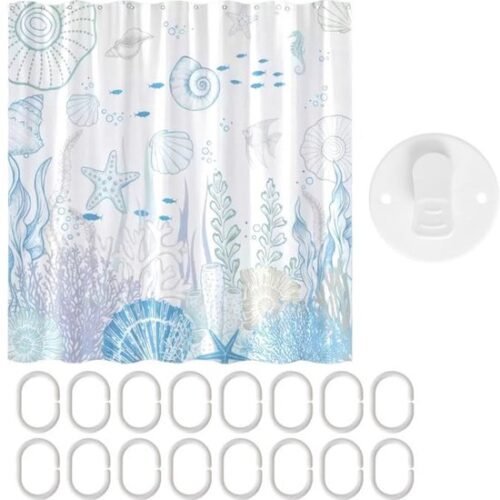 Unyqoos® Decoratief douchegordijn met onderwatermotief en schimmelwerende eigenschappen