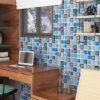 Unyqoos® Waterdichte zelfklevende mozaïektegelstickers voor badkamer en keuken 40 cm x 2 m
