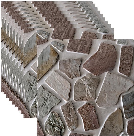 Unyqoos® Waterdichte zelfklevende 3D-wandpanelen met steenlook voor diverse ruimtes