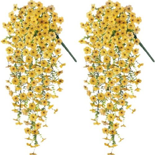 Unyqoos® Set van twee decoratieve kunstbloemen voor buitengebruik in tuin of balkon