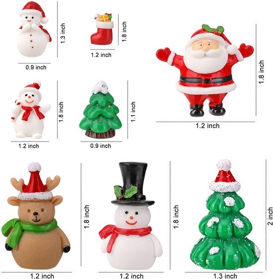 550x562-56.jpg Unyqoos® Set van 14 Mini Kerstdecoraties voor Sprookjestuin en Poppenhuis