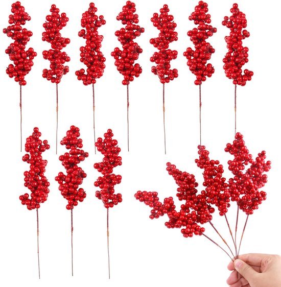 550x562-58.jpg Unyqoos® Set van 20 rode kunstbessen voor veelzijdige kerst- en feestdecoratie
