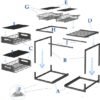 Unyqoos® Uittrekbare Onderkast-Organizer voor Keuken en Badkamer met Verstelbare Niveaus in Zwart Staal