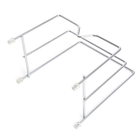 550x562-64.jpg Unyqoos® Ruimtebesparende roestvrijstalen houder voor deksel en snijplank