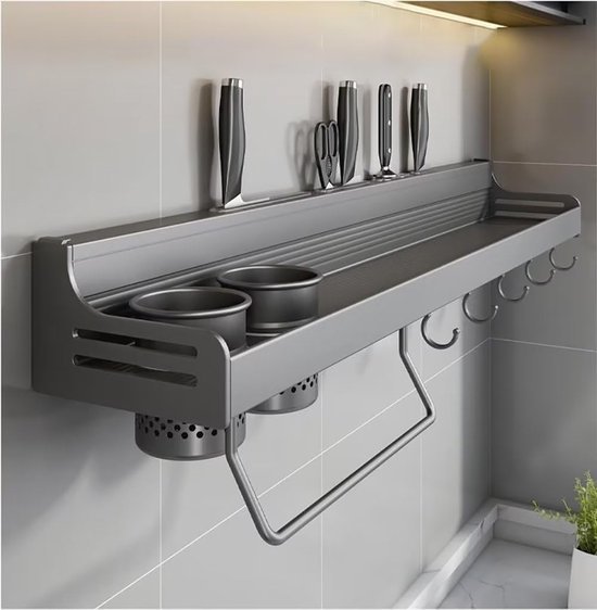 550x562-66.jpg Unyqoos ® Kruidenorganizer Hangend Keukenrek met Haken en Bekers voor Efficiënte Opslag