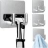 550x562-75.jpg Unyqoos® Zelfklevende roestvrijstalen haken voor badkamer, keuken en kantoor, set van 4