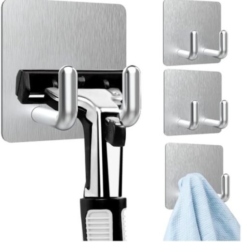 550x562-75.jpg Unyqoos® Zelfklevende roestvrijstalen haken voor badkamer, keuken en kantoor, set van 4