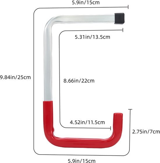 550x562-80.jpg Unyqoos® Set van vier stevige rode metalen haken voor veelzijdige opslag en organisatie