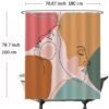 Unyqoos® Stijlvol Douchegordijn Met Abstracte Esthetiek Voor Moderne Badkamers - 180 x 200 cm - Roze Oker Groen Bruin