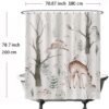 Unyqoos® Stijlvol Natuurthema Douchegordijn met Vrolijke Dierenprint - 180 x 200 cm - Inclusief 12 Ringen
