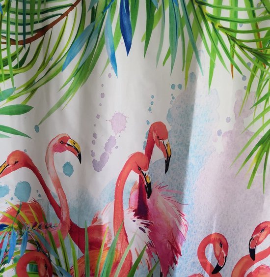 550x563-15.jpg Unyqoos® Waterdichte douchegordijn met flamingo print en tropische bladeren 200x180
