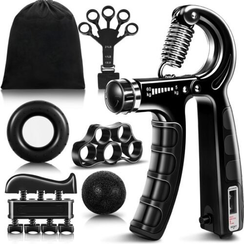 Unyqoos® Complete handtrainingsset met instelbare weerstand en telfunctie voor veelzijdige griptraining