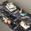 Unyqoos® Waterdichte marmerlook plakfolie zwart goud blauw voor keuken en meubels