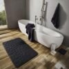 Unyqoos® Luxe badkamer mat met 3D steenpatroon voor een stijlvol interieur