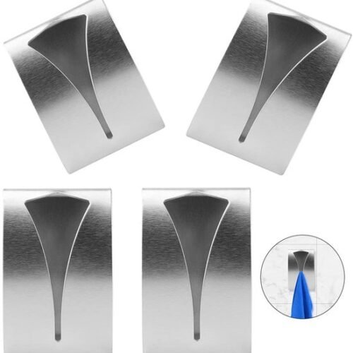 550x563-41.jpg Unyqoos® Set van vier zelfklevende roestvrijstalen haken voor badkamer en keuken