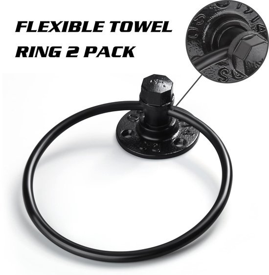 Unyqoos® Complete set van badkameraccessoires met industriële look voor een moderne inrichting