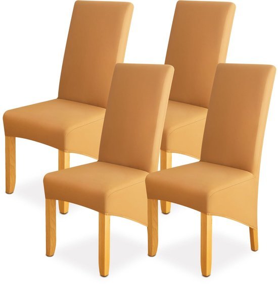 Unyqoos® Set van 4 Elastische Stoelhoezen voor Elegante Bescherming en Decoratie