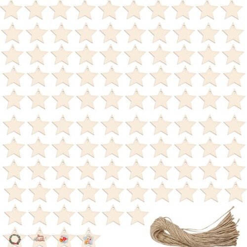 Unyqoos ® Decoratieve Houten Sterren Set voor Creatieve Projecten en Feestelijke Versieringen