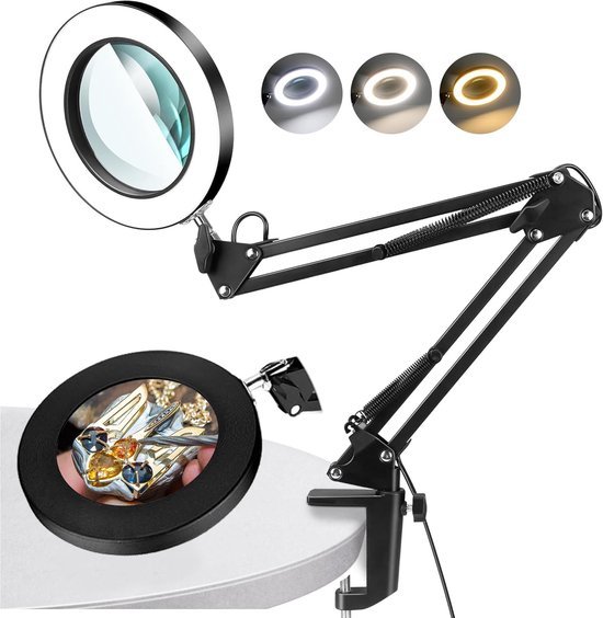 550x564-15.jpg Unyqoos® Verstelbare LED-loeplamp met 10x vergroting voor gedetailleerd werk